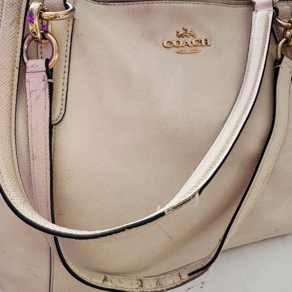 Vintage Coach Beige Leather Tote Bag - Picture 6 of 8